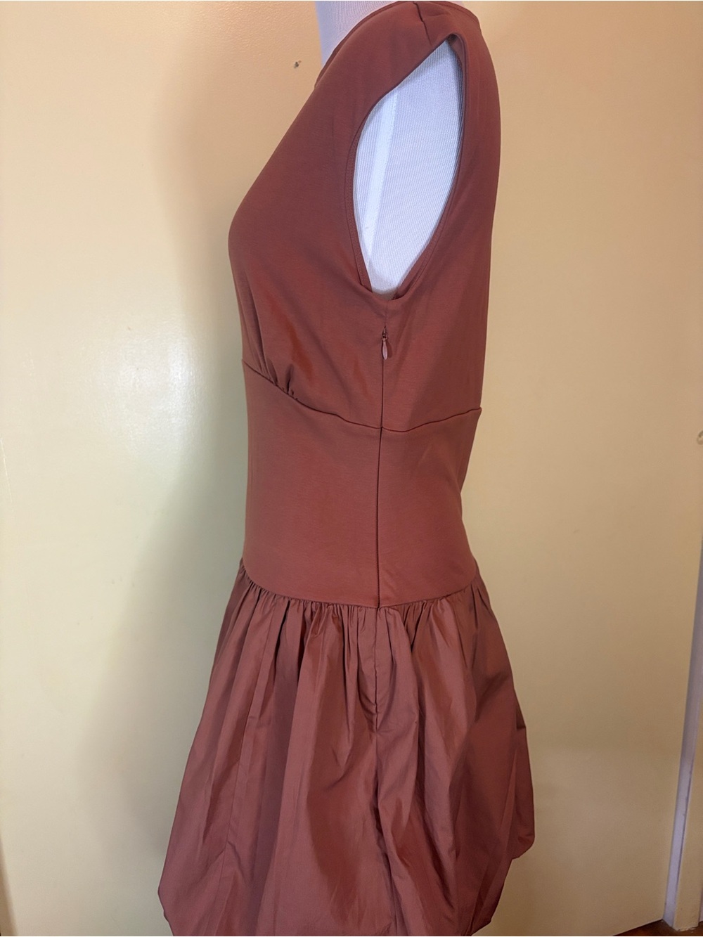J. Crew Mixy Bubble Hem Rust Sleeveless Dress - Picture 8 of 13